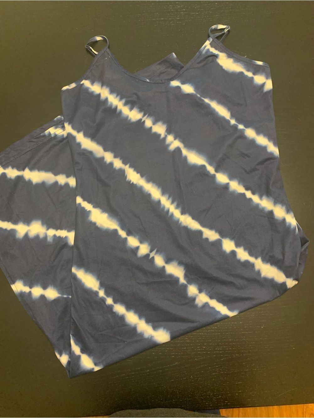 SHEIN Medium Navy and White Tie-Dye Dress